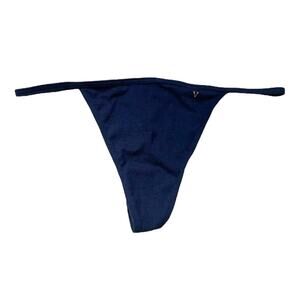 Victoria’s Secret Stretch Cotton V-String Panty Noir Navy Size Large
